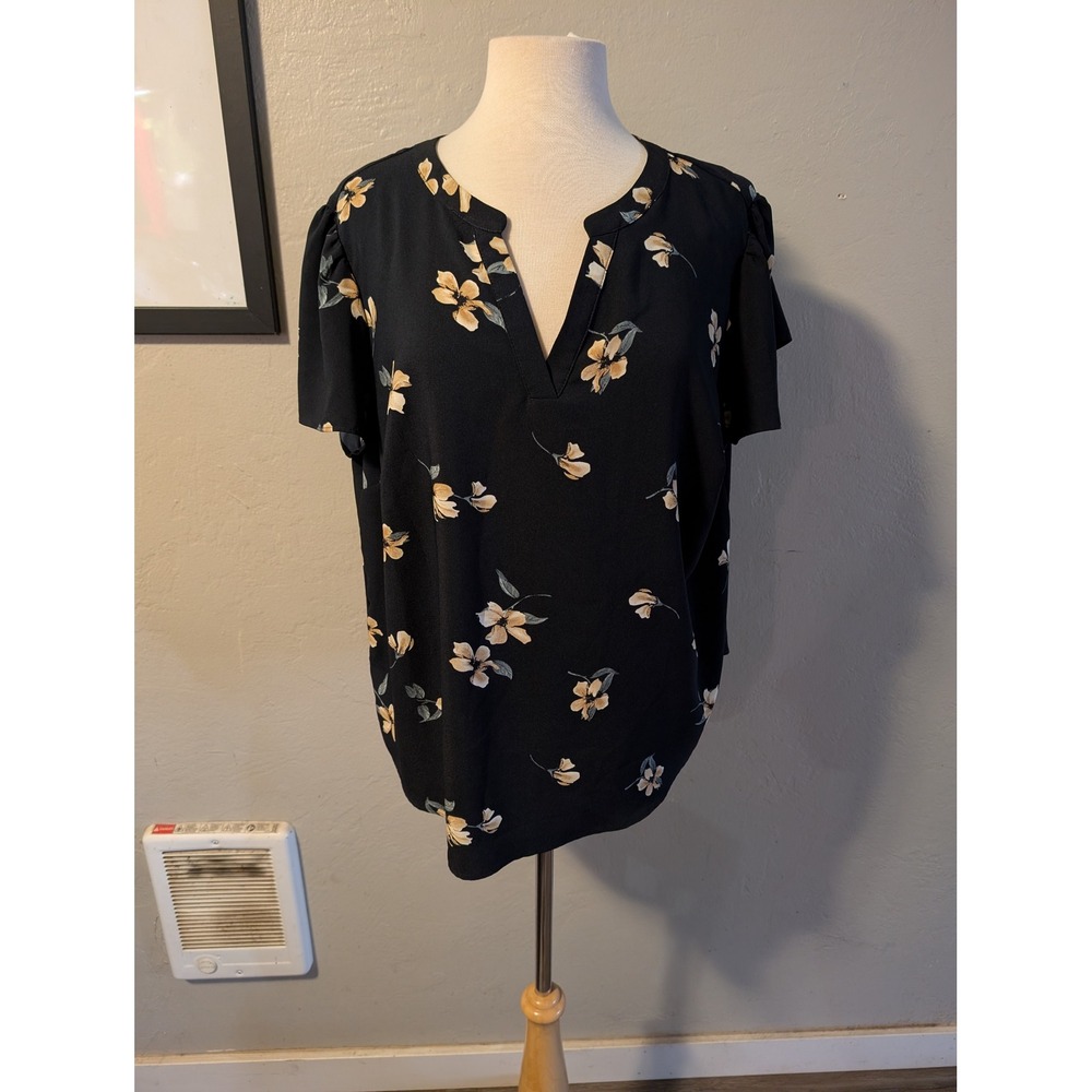 Hilary Radley floral Blouse womens sz‎ xxl